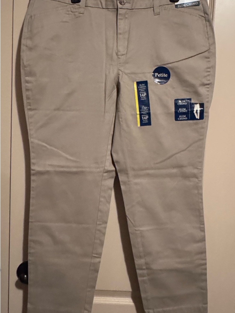 Faded Glory Petite Slim Chinos in Khaki Tan Women